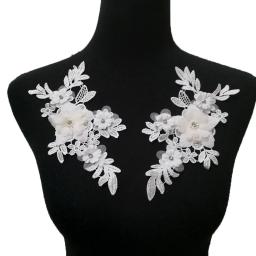 3D tridimensional flor decoração, pérola strass bordado, DIY vestuário artesanato suprimentos, preto e branco acessórios - Image 1