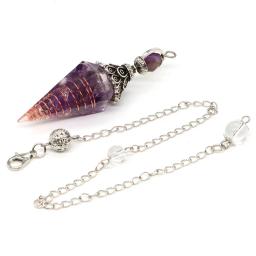 7 Cristais Chakra Pêndulo Pedras Naturais Reiki Cura Quartz Gems Resina Pingente para Adivinhação Yoga Meditação Jóias - Image 4