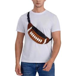 Futebol americano fanny packs pacote de cintura viagem para adultos crossbody saco sling bolso cinto com alça ajustável para esportes - Image 2