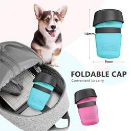Garrafa de água do cão portátil dobrável pet alimentador tigela garrafa de água animais de estimação de viagem ao ar livre beber tigelas de cachorro tigela de bebida cães bpa livre - Image 5