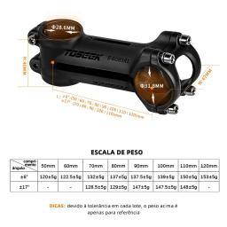 Haste de guiador de bicicleta de alumínio ultraleve TOSEEK 6 °   7 °   17 °   25 °   Haste Mtb de grau 35mm-120mm Potência Mtb 31,8mm Haste de bicicleta de montanha - Image 3