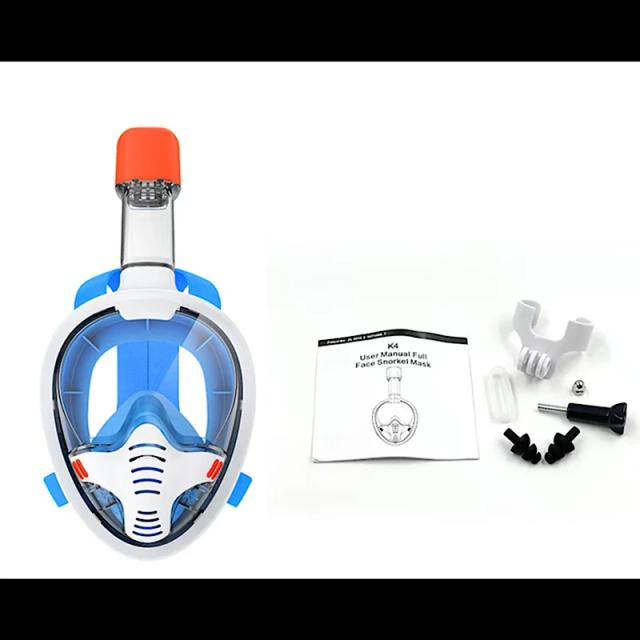 Máscara de Snorkel Subaquática K4 com Suporte para Câmera: Tecnologia de Mergulho a Seco para Homens e Mulheres