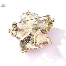 Broche de flor rosa para casamento, alfinetes grandes de lapela, moda coreana, cristal elegante, acessórios luxuosos - Image 6