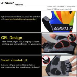 X-TIGER luvas de ciclismo meio dedo pro luvas de corrida 3d almofada de gel homem mulher respirável antiderrapante luvas esportivas mtb bicicleta mitten - Image 3