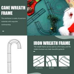 4 pçs guirlanda aro grinalda quadro acessório diy natal casa cana decoração de ferro doces - Image 5