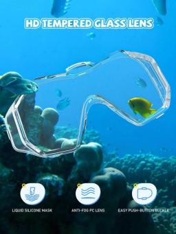 Máscaras de mergulho profissional conjunto para adultos, saia de silicone snorkeling, óculos anti-nevoeiro, óculos, equipamento de piscina - Image 1