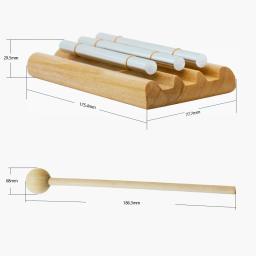 Sinos de vento de 3 tons, carrilhão de meditação de mesa, sino de vento de madeira com malho, brinquedos musicais educativos para crianças, instrumento de percussão - Image 4