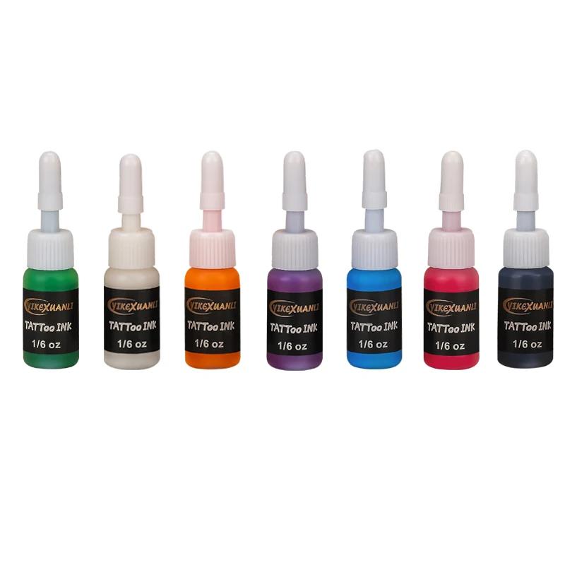 Pigmento de Tinta de Tatuagem com Caixa, Kits Corporais, Tintas de Beleza Profissionais, Maquilhagem, Semi-Permanente, 5ml, 10 Cores, 7 Cores - Image 1