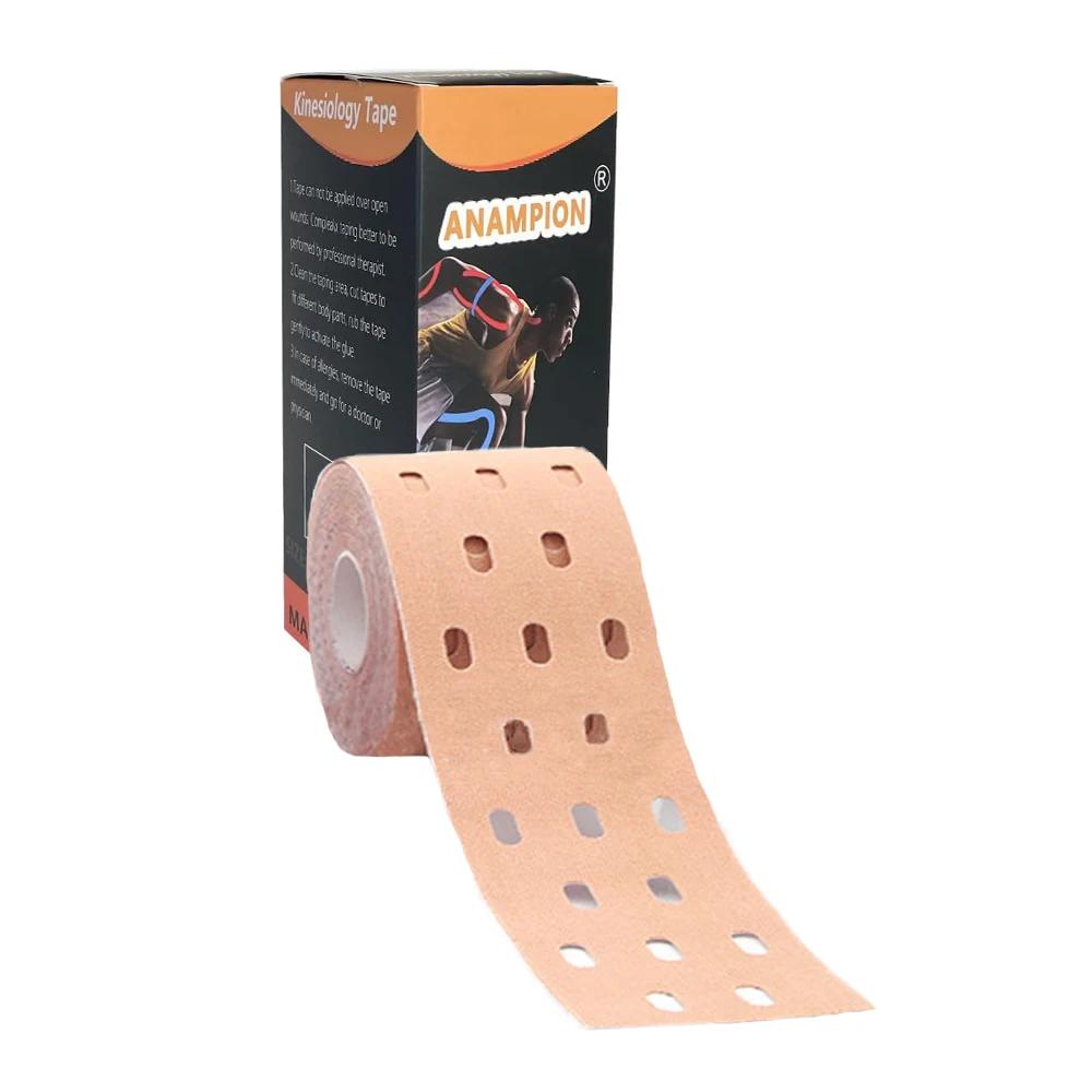 Fita Kinesiology Perfurada Elástica, Fita Atlética para Suporte Muscular, Alívio da Dor de Lesões, Sem Látex, Respirável, 5cm x 5m - Image 1