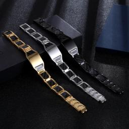 4 em 1 terapia magnética de aço masculino pulseira cura bio ímã cuidados de saúde pulseira aliviar a dor anti radiação presente - Image 5