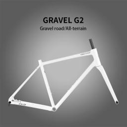Twitter cascalho quadro de bicicleta de estrada g2 leve quadro de liga de alumínio garfo de fibra de carbono através do eixo freio a disco udh quadros off-road - Image 1
