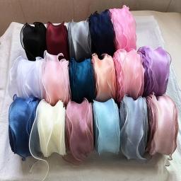 Fita de Organza para Presente Bolo Cozimento Embalagem, Fio Fishtail, DIY Headdress, Flor Bowknot, Artesanato Artesanal Suprimentos, 5m x 5,5 centímetros - Image 3