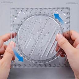 Régua de modelo de desenho multifuncional, ferramenta de medição, design de arte, elipse geométrica, matemática - Image 2