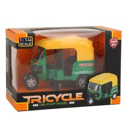 1:14 modelo de triciclo liga com som e luz puxar para trás modelo de carro brinquedo modelo de motocicleta brinquedos presentes de carro para crianças para coleção - Image 6