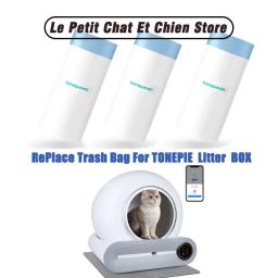 Saco de lixo caixa de areia de gato original 1 rolo 15 peças sacos para tonepie pet gato automático caixa de areia suprimentos para animais de estimação - Image 1