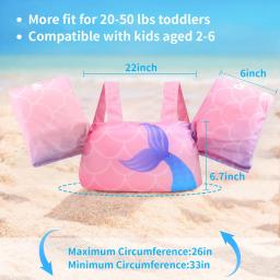 Colete infantil com alça de ombro, bóias para crianças, roupa de banho para meninas e meninos, 20 a 50 lbs, 2 a 6 anos, 2024 - Image 2