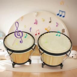 Bongos madeira percussão instrumento para adultos e crianças, bateria, 5.5 "e 6" - Image 5