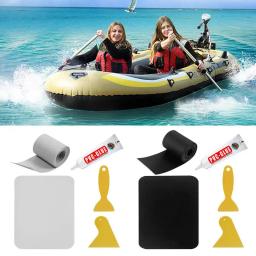 Kit de remendo de caiaque inflável barraca impermeável Patches de canoa 2 raspadores incluídos Kit de reparo de caiaque Brinquedos infantis 5 peças por conjunto - Image 6