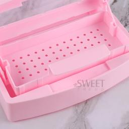 Caixa esterilizador prego rosa, ferramenta de manicure, pinça, esterilizador instrumento, bandeja, equipamento salão mais limpo, sag08 - Image 5