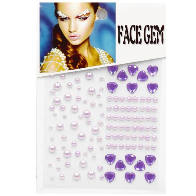 Folhas Adesivas 3D Multicoloridas em Formato Redondo para Decoração Facial com Corações em Acrílico e Strass - Disponíveis em 3mm, 4mm, 6mm e 8mm