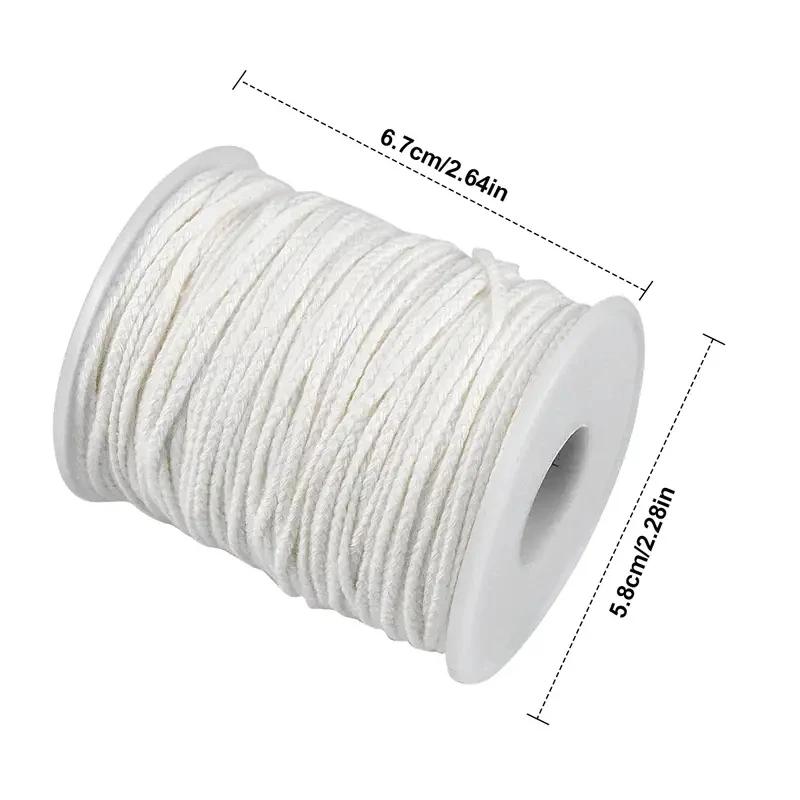 White Cotton Candle Wick, Fio encerado, Woven Wick, DIY Handmade Candle Making Supplies, Corda Artesanal, 61m - Image 1