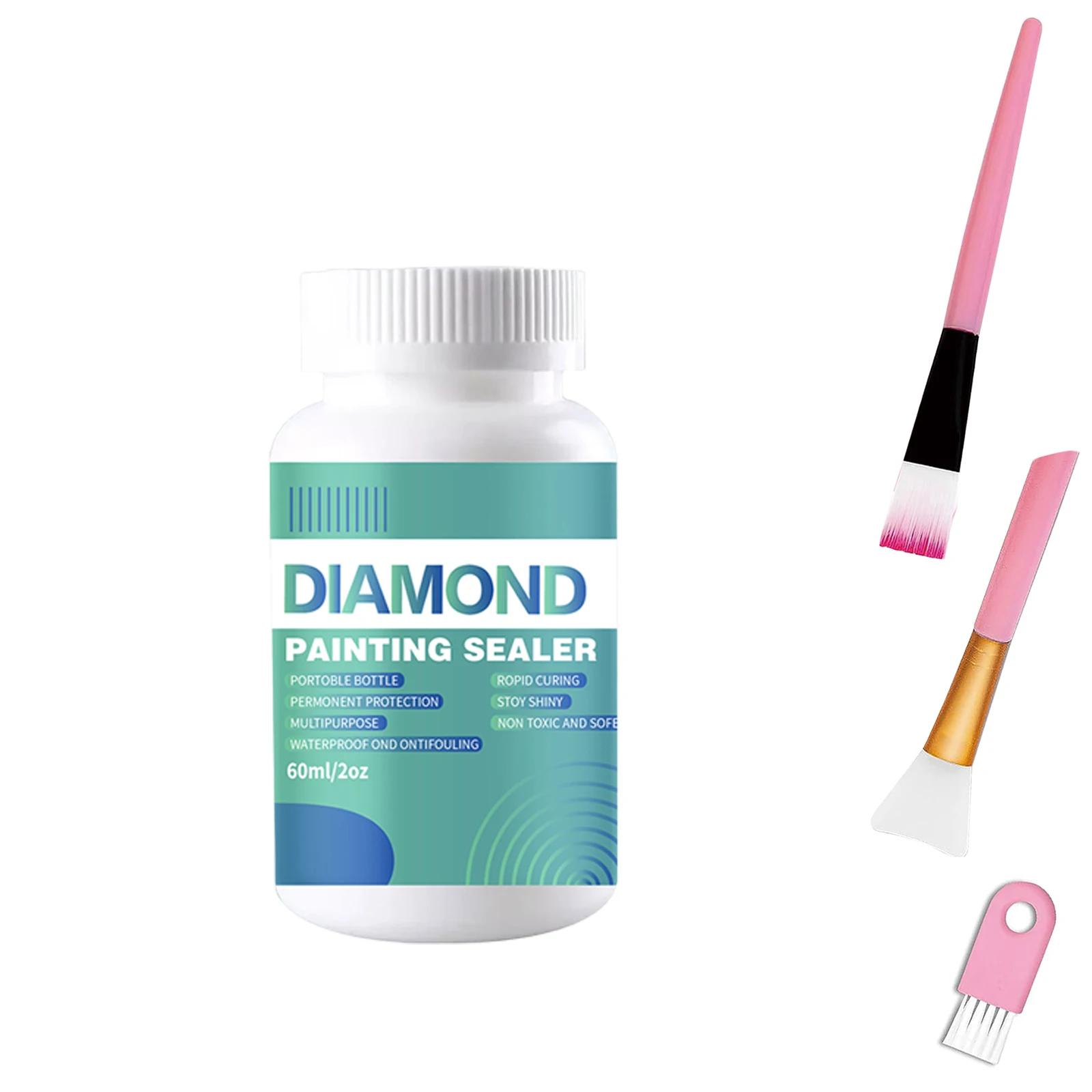 Kits seladores de pintura diamante com pincéis 3 pcs, seladores de arte, acessórios e ferramentas para cola quebra-cabeças para adultos, 480ml 16oz - Image 1
