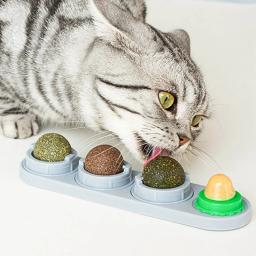 Catnip Ball for Cat, Bolas de moagem de dentes saudáveis Snacks Brinquedos Limpeza de dentes Dental Chew Lick Cat Toy, Suprimentos de hortelã - Image 1