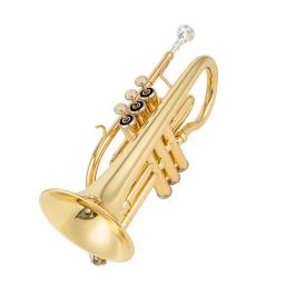 Bb Flat Gold Plated Brass Instrumento de sopro, Corneta profissional, bocal, luvas, pano de limpeza, estojo de transporte, alta qualidade - Image 5