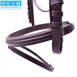 Bridle de cavalo Bridle de couro inglês com conjunto de reina antiderrapante Conjunto de reina de brigha segura e confortável - Image 5
