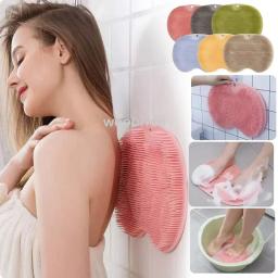 Silicone Rub Back Brush para Banheiro, Almofada de Pé de Lavagem Antiderrapante, Massagem Duche com Otário, Massagem de Banho, Escova Esfoliante - Image 1