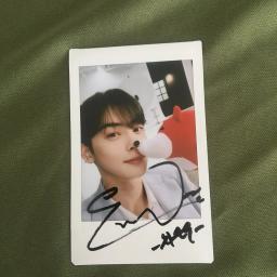 Cartões fotográficos Cha EunWoo autografados, 3 polegadas, K-POP coleção, 2023 - Image 3