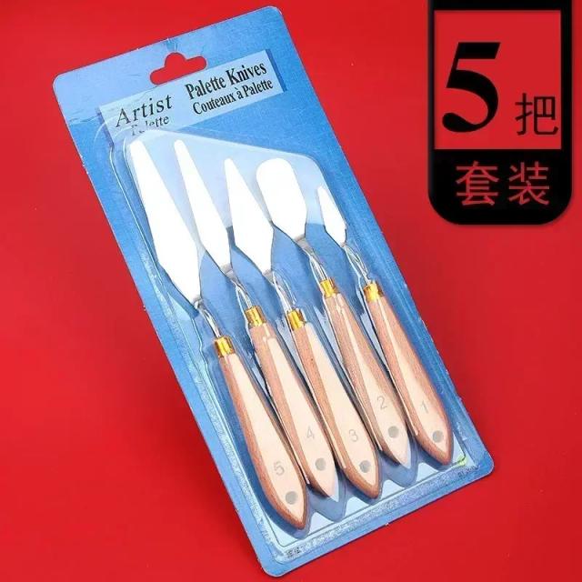 Conjunto de 5 Facas de Aço Inoxidável para Pintura a Óleo - Ferramentas de Artesanato para Artistas, Palette Knife e Raspador de Arte