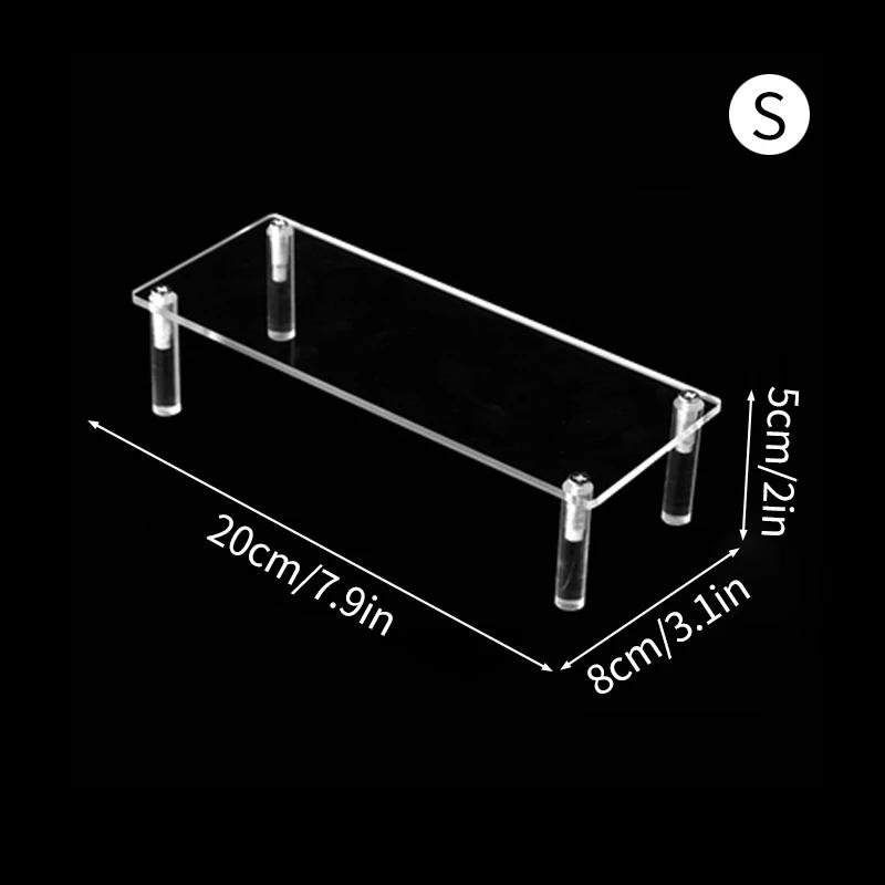 Suporte de exibição acrílico de 1-3 camadas, prateleira de exibição para organizador de boneca de perfume, suporte de armazenamento trapezoidal transparente - Image 3