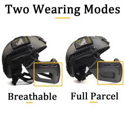 Capacete Airsoft com Conjunto de Óculos de Proteção e Visor Conjunto de Proteção Militar de Paintball Visor 90°Ajustável Para caça ao ar livre, CQB Tiroteio, BBS - Image 4