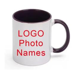 Caneca cerâmica personalizada com logotipo e texto, cor roxa e verde, DIY imprime imagem, 350ml, 12oz - Image 2