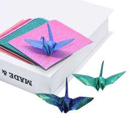 Papel de Origami Quadrado Brilhante, Dobrável com Glitter Lateral Único, Papel de Cor Sólida, Artesanato Handmade Scrapbooking, Decoração DIY Wrap, 50Pcs - Image 3