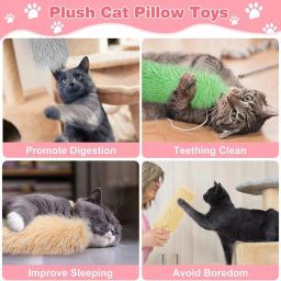 Gato pelúcia travesseiro brinquedos, catnip papel sonoro, pet interativo, auto-cura, mastigar brinquedo, gato suprimentos - Image 5