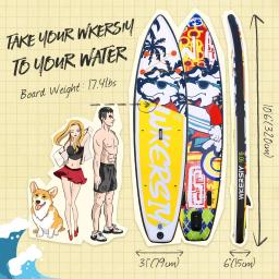 Prancha de remo inflável sup impressão placa de remo vertical com conjunto completo de acessórios de prancha de surf inflável prancha de remo - Image 2