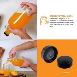 Garrafa De Água De Vidro Transparente, Inclui 38 mm Polyseal Cap, 4 L Capacidade - Image 6