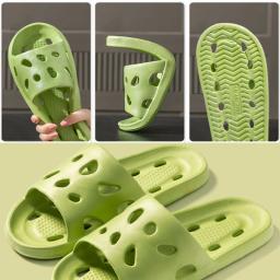 Chinelos de queijo leves para homens e mulheres, água vazada, Chinelos de praia oca, Sapatos Aqua para piscina antiderrapante, Casa de banho - Image 3