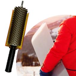 Escova de cera de esqui com alça de eixo e kit de capa escova rotativa prática manutenção de snowboard profissional escova de depilação de snowboard - Image 4