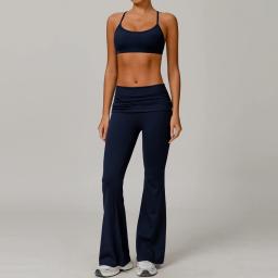 Roupas de yoga 2 peças agasalho feminino atlético wear pilates terno de fitness ginásio treino push up roupas sutiã esportivo leggings terno - Image 2