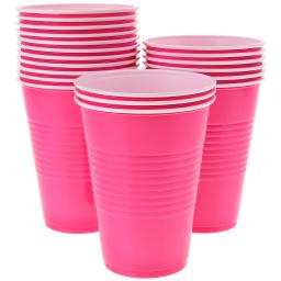 Copos plásticos descartáveis para a decoração do partido, 20 pcs, rosa, vermelho, 16oz - Image 4