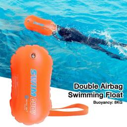 Bóia de natação em águas abertas, bóia de segurança dupla airbog, flutuador de reboque para nadadores em águas abertas e equipamentos de treinamento de triatletas - Image 1