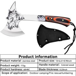 Multi-purpose machado afiada sobrevivência tomahawk machados de acampamento ao ar livre faca de desossar carne ossos ax ferramenta defensiva - Image 2