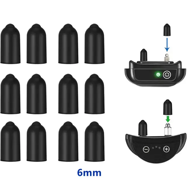 Coleira de Choque para Cães com Pontas de Borracha - 12 Peças, Acessórios de Silicone Substituíveis, Condutora e Anticasca para Treinamento Eficaz
