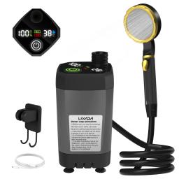 Bomba de chuveiro de acampamento ajustável, Kit Chuveiro Exterior RV, Chuveiro Acampamento com Tela Cheia, Display Digital Inteligente, 6000mAh - Image 2