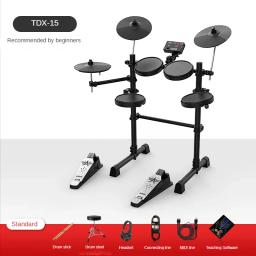 Conjunto de Bateria Midi para Adultos, Digital Pad, Bateria Eletrônica, Controlador de Pratos, Instrumento de Bateria Profissional - Image 5