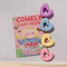 5 pçs macaron creme resina ímã conjunto bonito coração decoração quadro branco geladeira ímãs adesivos foto placa de exibição idéias artesanal presente - Image 3