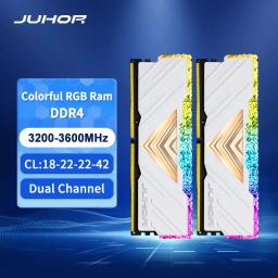   JUHOR RGB DDR4 8GB 16GB 3200MHz 3600MHz ddr4 32GB (16GBX2) RGB Desktop UDIMM Memória ram - Image 1